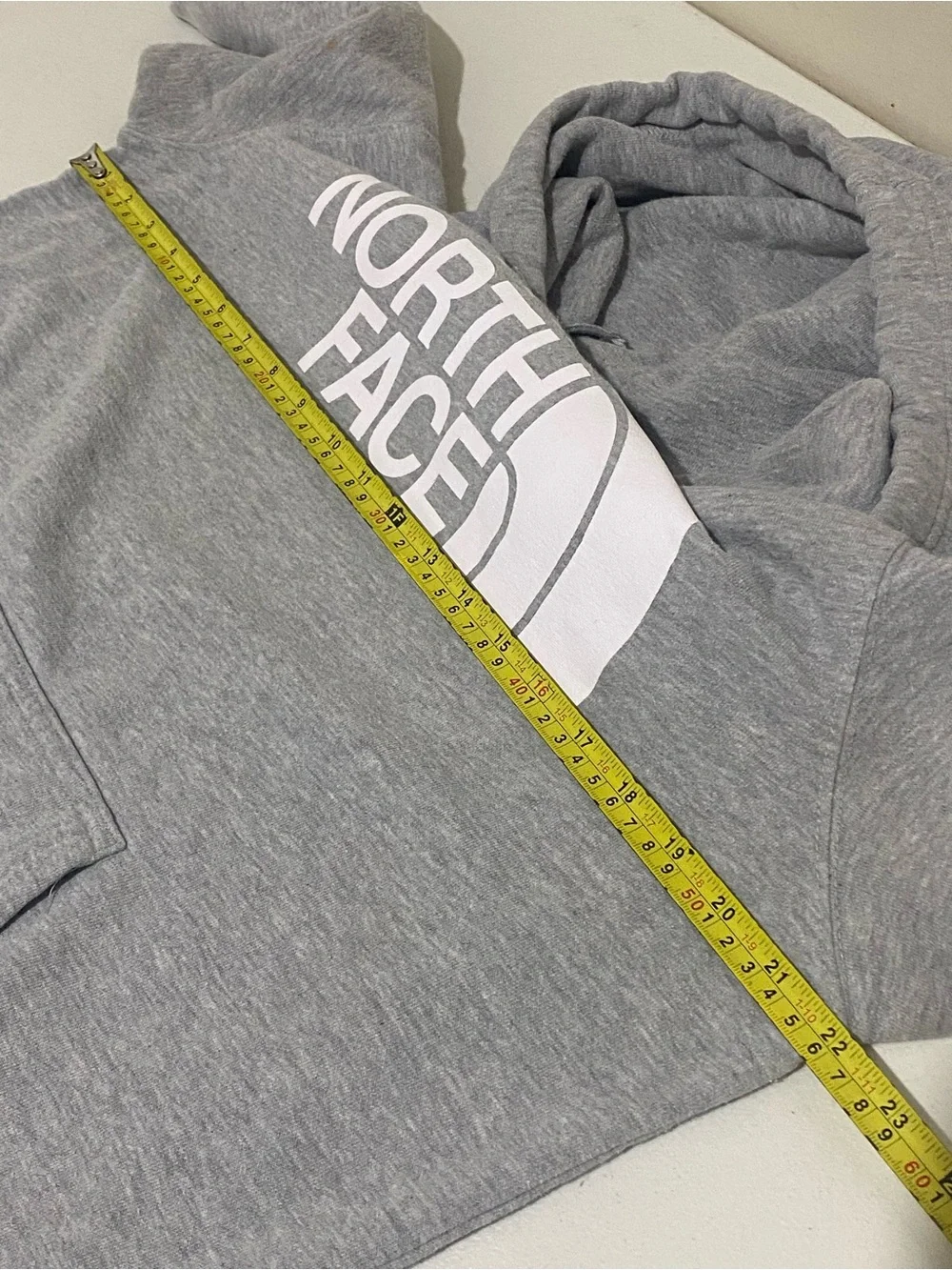 The North Face Men's Light Gray Hoodie with White Logo